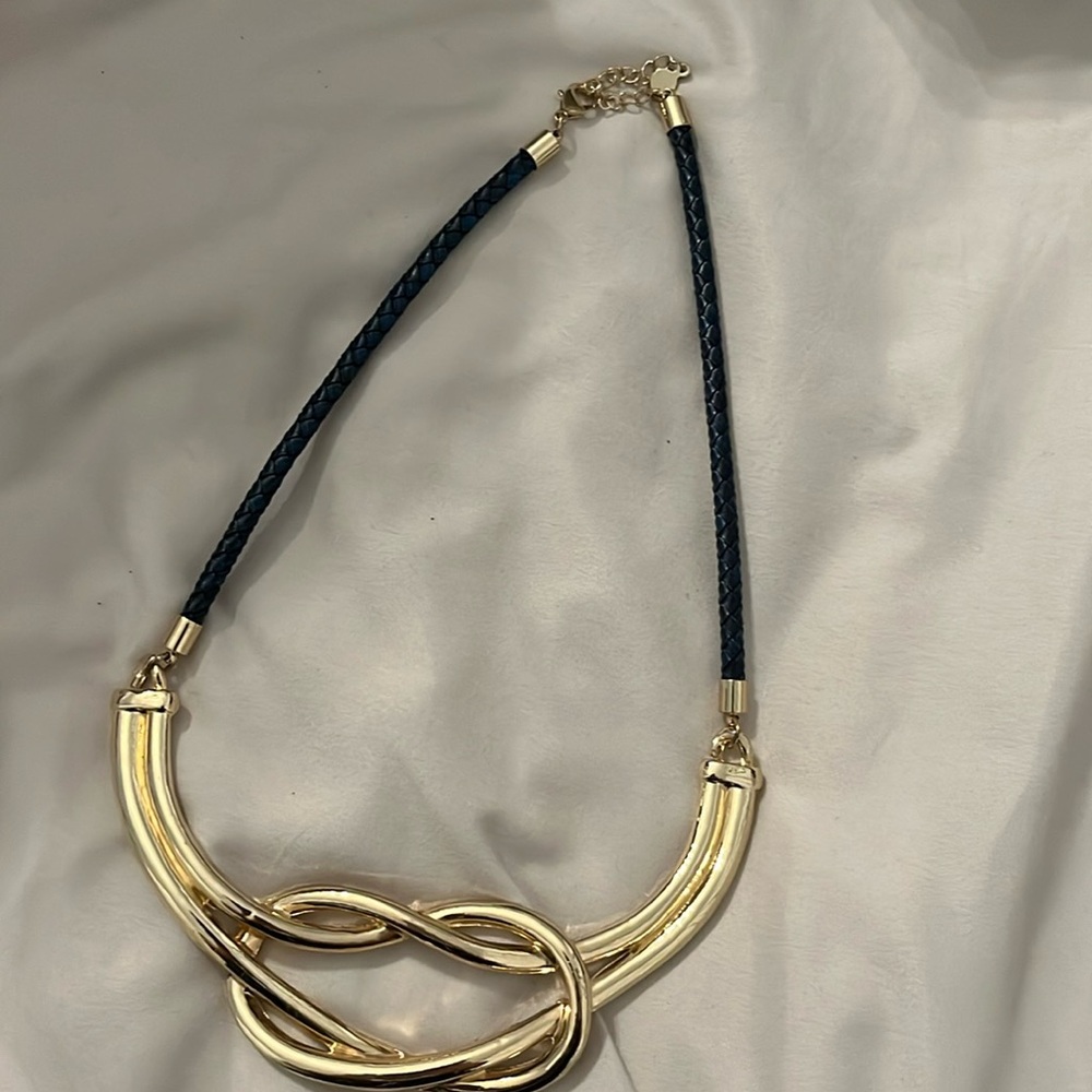 Gold and blue women necklace